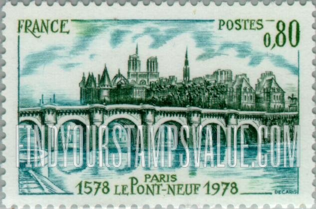 FindYourStampsValue: Tourist Issue: Pont Neuf, Paris