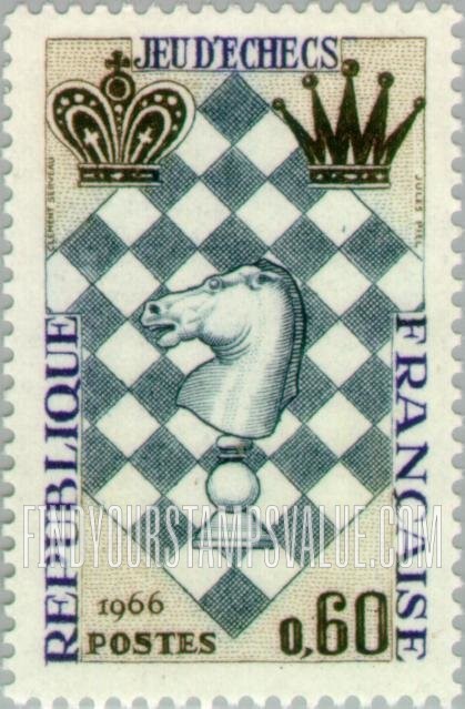 FindYourStampsValue: Chessboard, Knight, Emblems for King and Queen