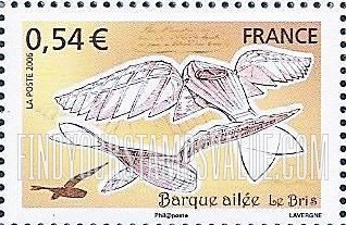 FindYourStampsValue: Flying Machines: Jean Marie Le Bris’s bird-shaped glider, horizontal