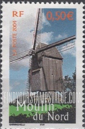 FindYourStampsValue: Aspects of Life in the French Regions Type of 2003: Windmill, vertical