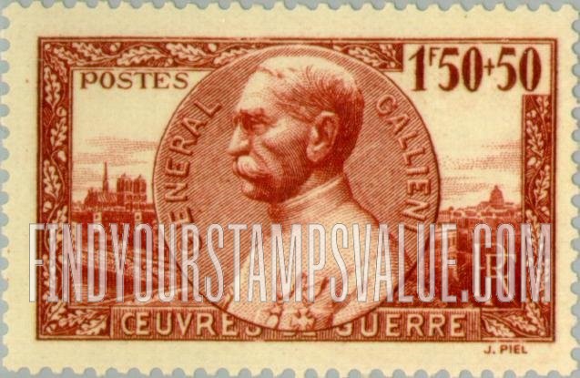 FindYourStampsValue: SEMI-POSTAL - General Joseph S. Gallieni
