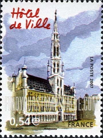 FindYourStampsValue: European Capitals Type of 2002: Hotel du Ville (City Hall), vertical