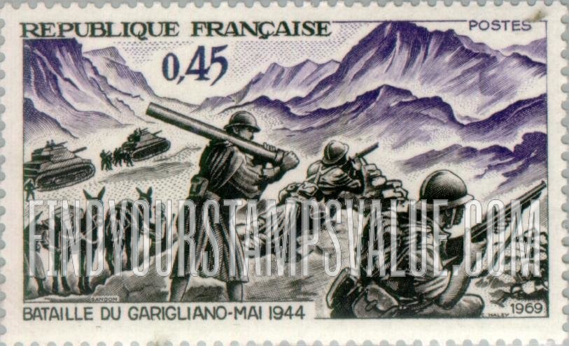 FindYourStampsValue: Garigliano Battle Scene, 1944