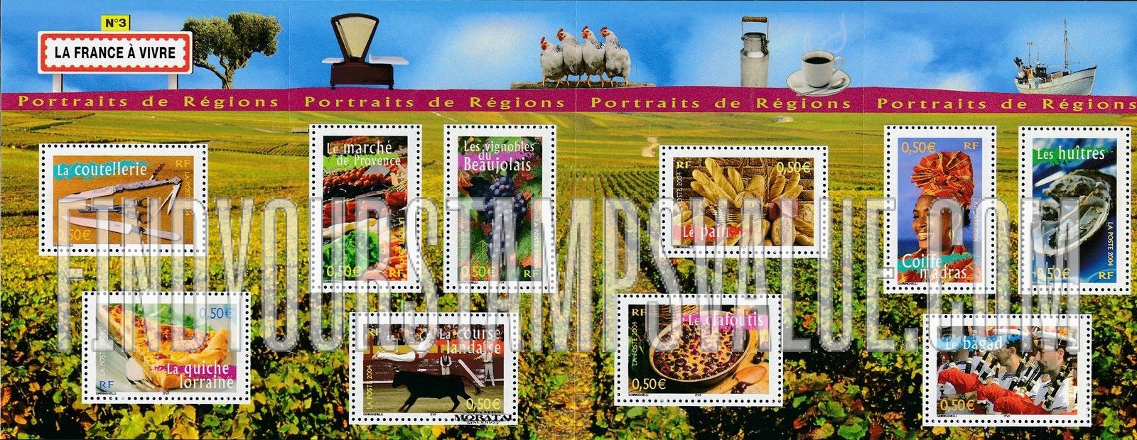 FindYourStampsValue: Aspects of Life in French Regions Type of 2003