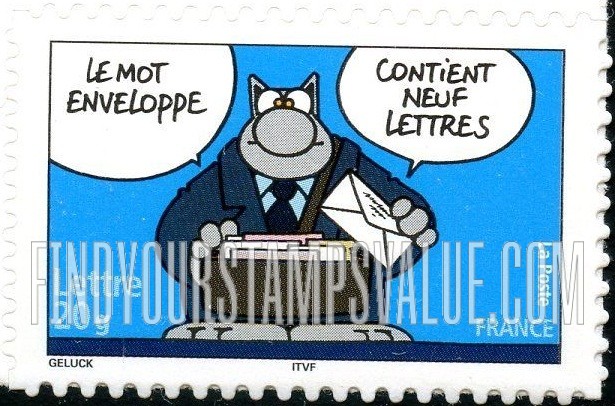 FindYourStampsValue: Cat, Comics by Philippe Geluck