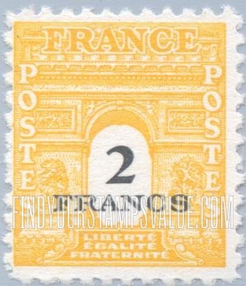 FindYourStampsValue: Arc de Triomphe Type of 1944