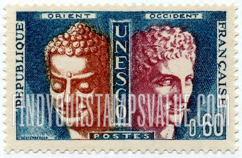 FindYourStampsValue: FOR THE UNITED NATIONS EDUCATIONAL, SCIENTIFIC AND CULTURAL ORGANIZATION - Khmer Buddha and Hermes by Praxiteles