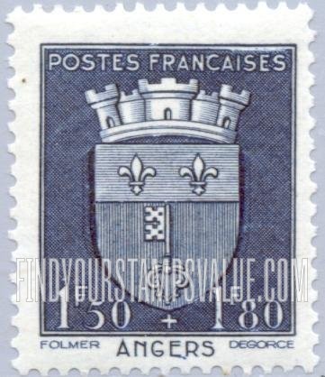 FindYourStampsValue: SEMI-POSTAL - Arms of Various Cities: Angers