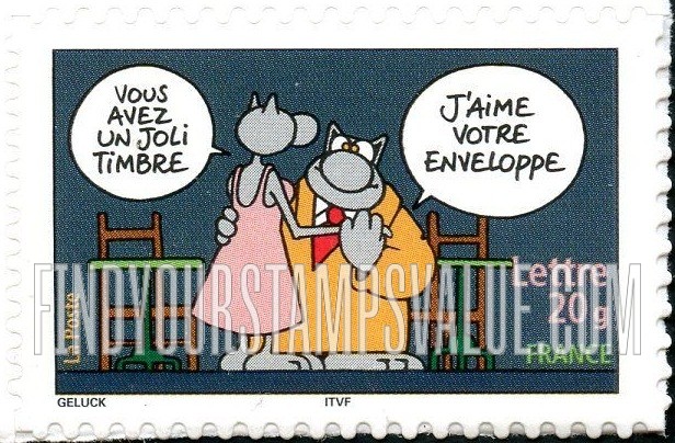 FindYourStampsValue: Cat, Comics by Philippe Geluck