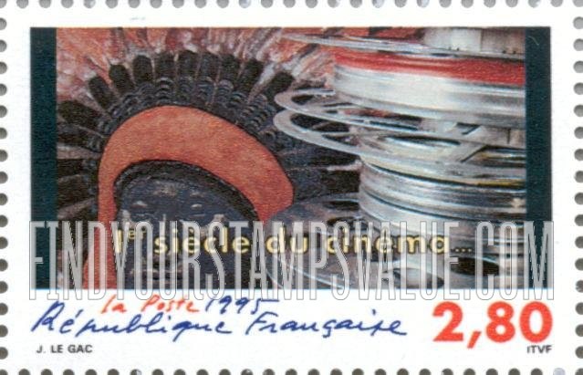 FindYourStampsValue: Motion Pictures, Centennial: Reels of film