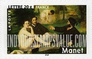 FindYourStampsValue: Impressionist Paintings: Luncheon on the Grass, by Edouard Manet