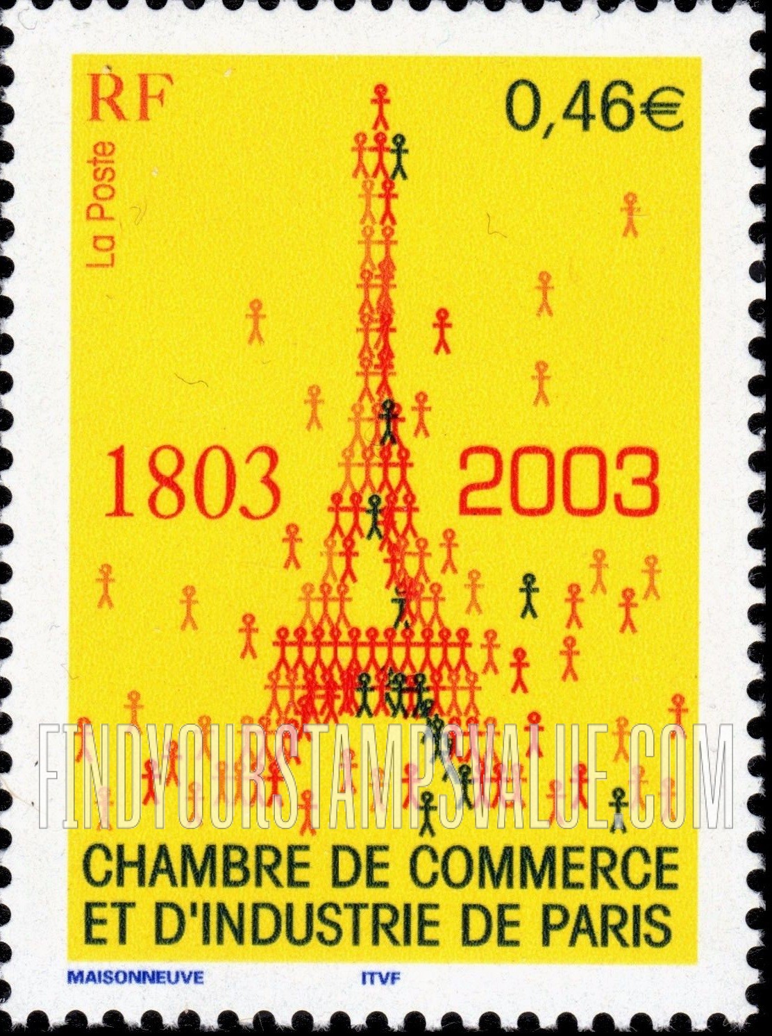 FindYourStampsValue: Paris Chamber of Commerce and Industry, Bicentennial