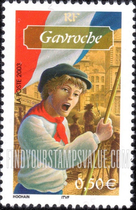 FindYourStampsValue: Characters From French Literature: Gavroche, from Les Miserables, by Hugo