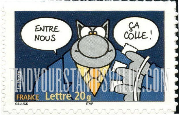 FindYourStampsValue: Cat, Comics by Philippe Geluck