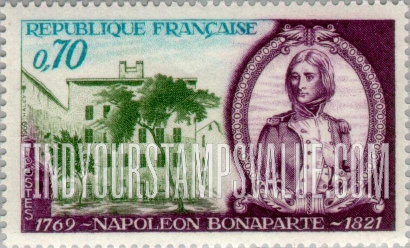 FindYourStampsValue: Napoleon as Young Officer and his Birthplace, Ajaccio