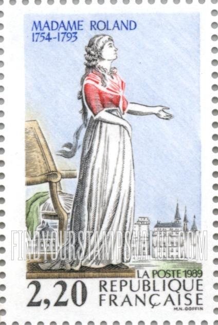 FindYourStampsValue: Revolution Bicentennial: Madame Roland (1754-1793)