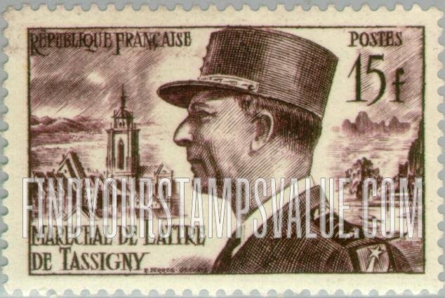 FindYourStampsValue: Marshal Jean de Lattre de Tassigny, 1890-1952
