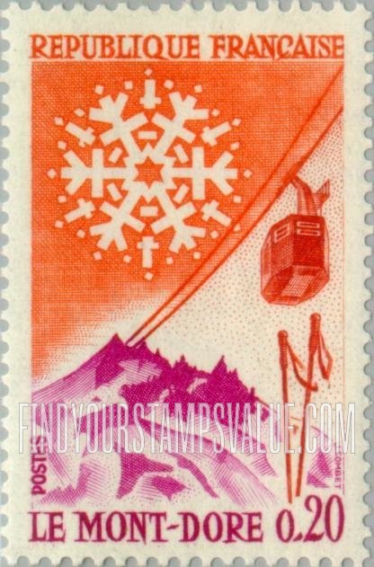 FindYourStampsValue: Mont-Dore, Snowflake and Cable Car