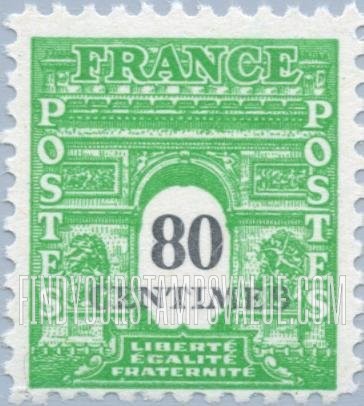 FindYourStampsValue: Arc de Triomphe Type of 1944