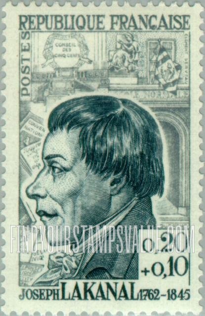 FindYourStampsValue: SEMI-POSTAL - Joseph Lakanal, educator