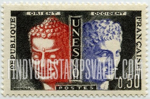 FindYourStampsValue: FOR THE UNITED NATIONS EDUCATIONAL, SCIENTIFIC AND CULTURAL ORGANIZATION - Khmer Buddha and Hermes by Praxiteles