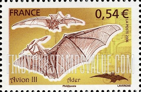FindYourStampsValue: Flying Machines: Clément Ader’s “Avion III,” horizontal