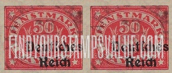 FindYourStampsValue: OFFICIAL - Schield and value in oval: Stamps of Preceding Issue Overprinted