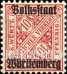 FindYourStampsValue: WURTTEMBERG OFFICIAL - Numeral Value: Official Stamps of 1890-1919 Overprinted