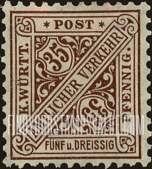 FindYourStampsValue: WURTTEMBERG OFFICIAL - Numeral Value