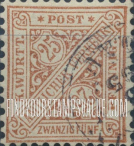 FindYourStampsValue: WURTTEMBERG OFFICIAL - Numeral Value