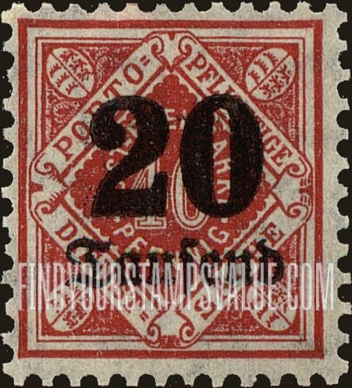 FindYourStampsValue: WURTTEMBERG OFFICIAL - Numeral Value: Surcharged