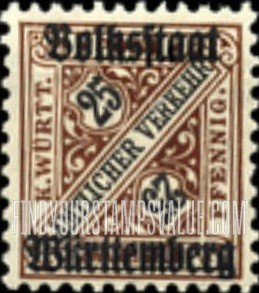 FindYourStampsValue: WURTTEMBERG OFFICIAL - Numeral Value: Official Stamps of 1890-1919 Overprinted