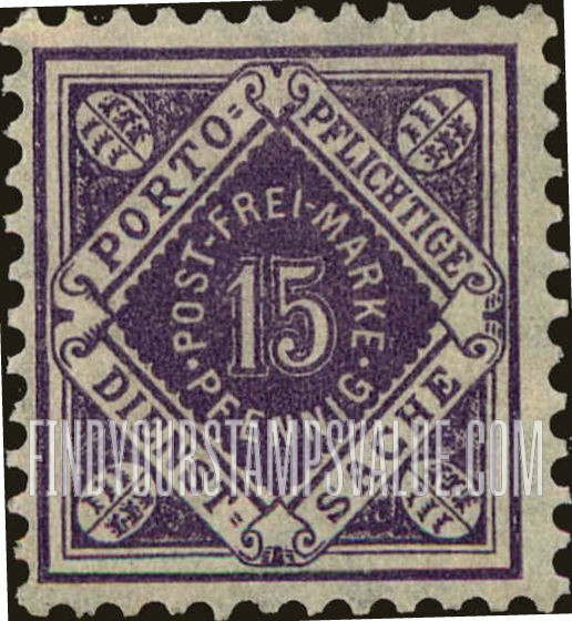 FindYourStampsValue: WURTTEMBERG OFFICIAL - Numeral Value