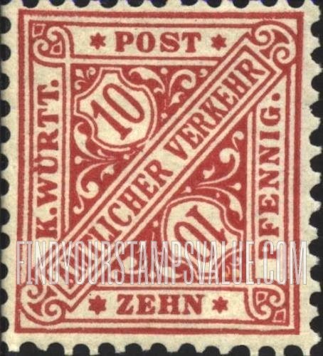 FindYourStampsValue: WURTTEMBERG OFFICIAL - Numeral Value