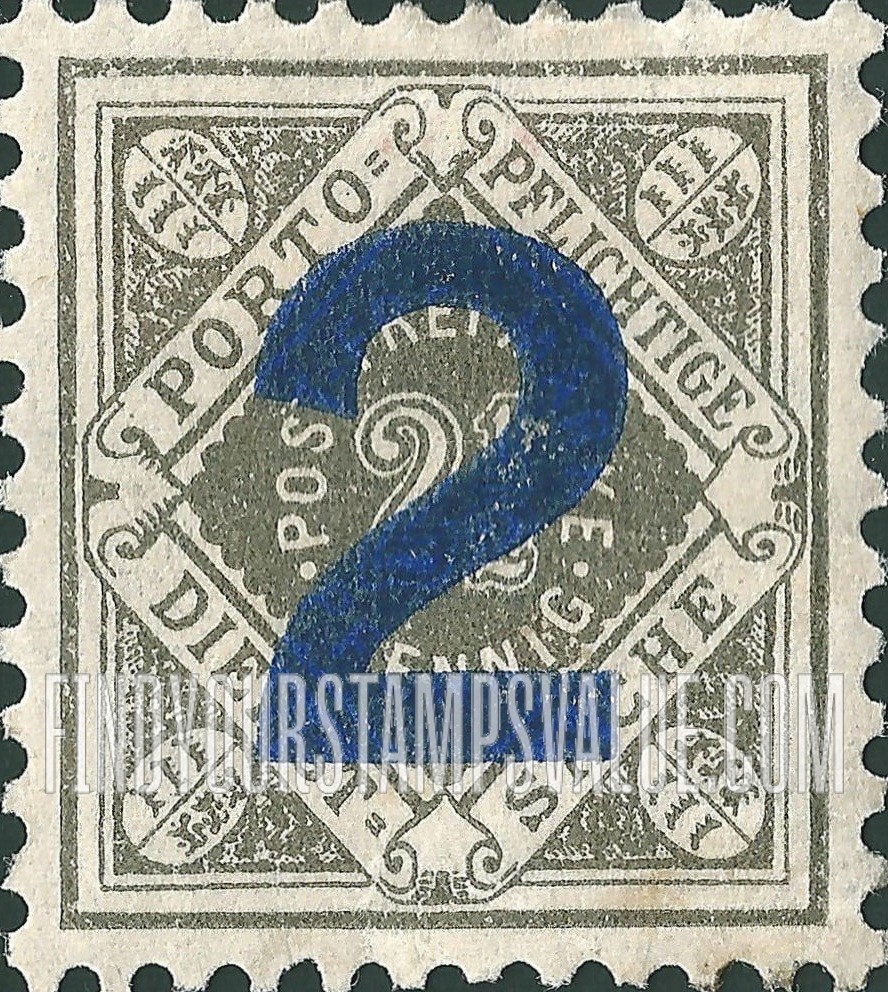 FindYourStampsValue: WURTTEMBERG OFFICIAL - Numeral Value: Surcharged in Blue