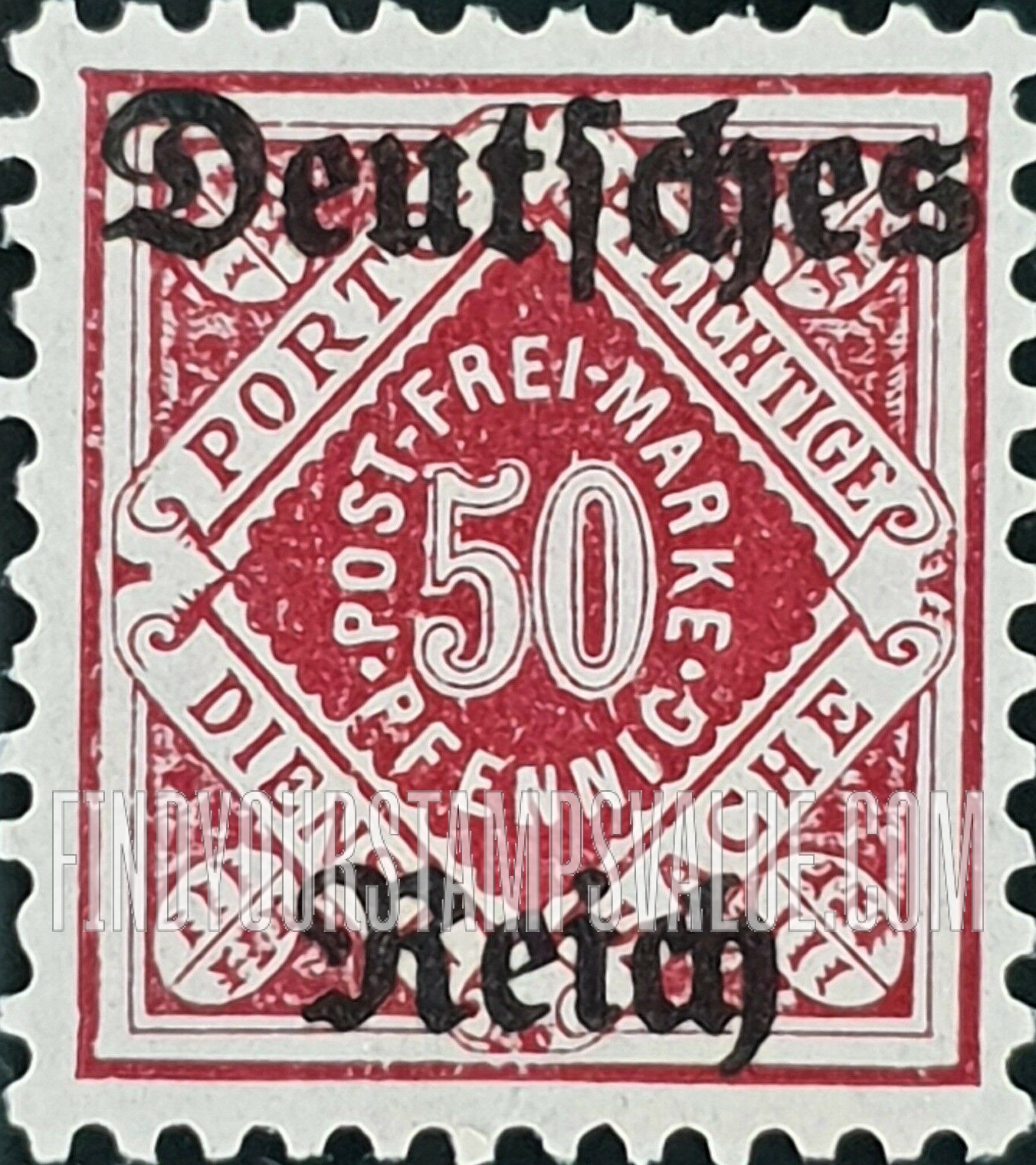 FindYourStampsValue: WURTTEMBERG OFFICIAL - Numeral Value: Official Stamps of 1906-19 Overprinted