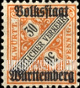 FindYourStampsValue: WURTTEMBERG OFFICIAL - Numeral Value: Official Stamps of 1890-1919 Overprinted