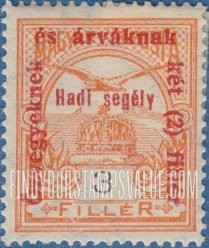 FindYourStampsValue: SEMI-POSTAL STAMPS - “Turul” and Crown of Saint Stephen: Regular Issue of 1913 Surcharged in Red