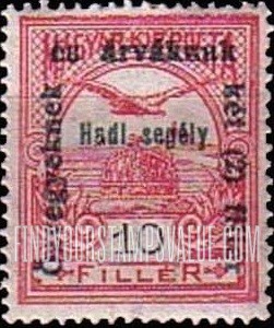 FindYourStampsValue: SEMI-POSTAL STAMPS - “Turul” and Crown of Saint Stephen: Regular Issue of 1913 Surcharged in Green