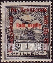 FindYourStampsValue: SEMI-POSTAL STAMPS - “Turul” and Crown of Saint Stephen: Regular Issue of 1913 Surcharged in Red