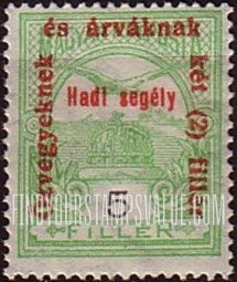 FindYourStampsValue: SEMI-POSTAL STAMPS - “Turul” and Crown of Saint Stephen: Regular Issue of 1913 Surcharged in Red