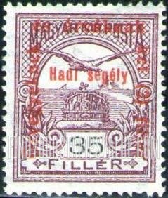 FindYourStampsValue: SEMI-POSTAL STAMPS - “Turul” and Crown of Saint Stephen: Regular Issue of 1913 Surcharged in Red