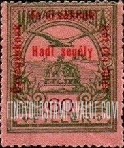 FindYourStampsValue: SEMI-POSTAL STAMPS - “Turul” and Crown of Saint Stephen: Regular Issue of 1913 Surcharged in Red