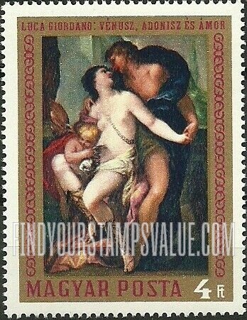 FindYourStampsValue: Paintings: Venus, Adonis and Cupid, by Luca Giordano