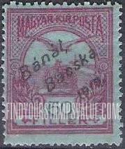 FindYourStampsValue: SEMI-POSTAL STAMPS - “Turul” and Crown of Saint Stephen: Hungarian Stamps of 1913-18 Overprinted Regular Issue First Type On Stamp of 1915