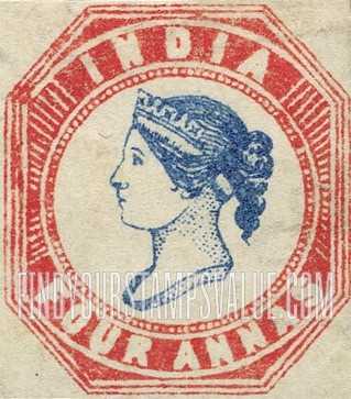 FindYourStampsValue: East India Company: Queen Victoria - ईस्ट इंडिया कंपनी: महारानी विक्टोरिया