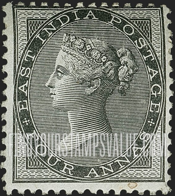 FindYourStampsValue: East India Company: Queen Victoria, Diadem includes Maltese Crosses - ईस्ट इंडिया कंपनी: महारानी विक्टोरिया, माल्टीज़ क्रॉस वाला मुकुट