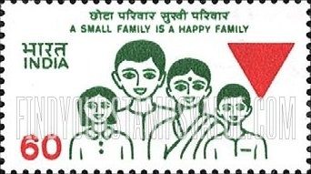 FindYourStampsValue: Republic of India: Family planning - भारत गणराज्य: परिवार नियोजन