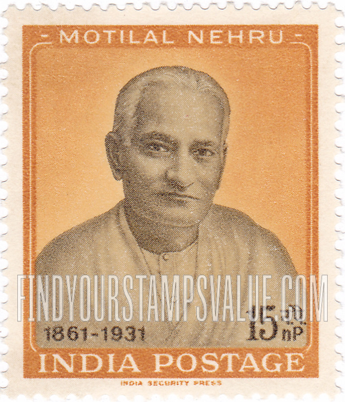 FindYourStampsValue: Republic of India: Motilal Nehru - भारत गणराज्य: मोतीलाल नेहरू
