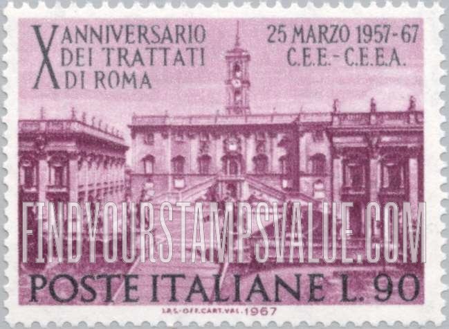 FindYourStampsValue: Seat of Parliament on Capitoline Hill, Rome